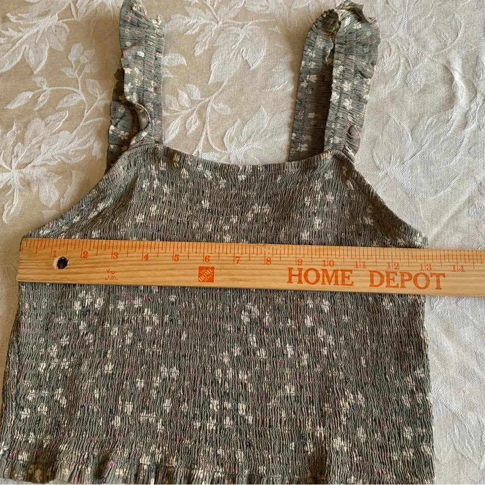 Floral Ribbed Crop Top & Skirt Set in Olive Green $18